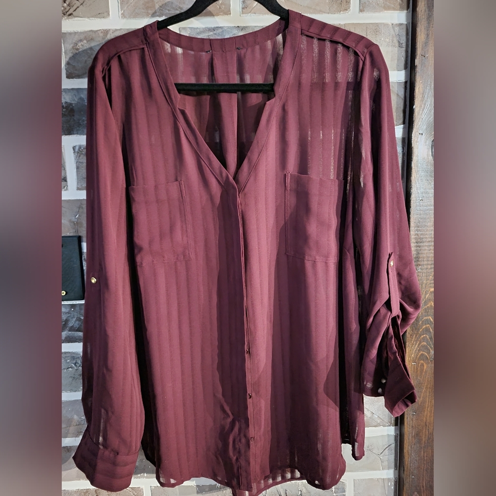 🔥 2 For $20 - Plum Coloured Blouse